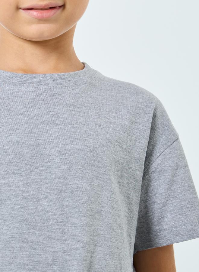 Styli Boys Grey Solid T-Shirt and Shorts Set - Image 4