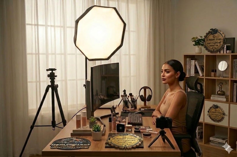(Octagonal Light Box) Continuous photography lighting with 65cm/25.59in soft light box, 200W 3000-6500K dual-color LED lamp, studio lighting equipment, octagonal soft box(One-piece package) - Image 1