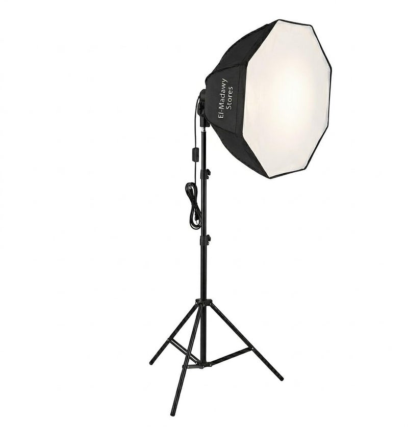 (Octagonal Light Box) Continuous photography lighting with 65cm/25.59in soft light box, 200W 3000-6500K dual-color LED lamp, studio lighting equipment, octagonal soft box(One-piece package) - Image 5