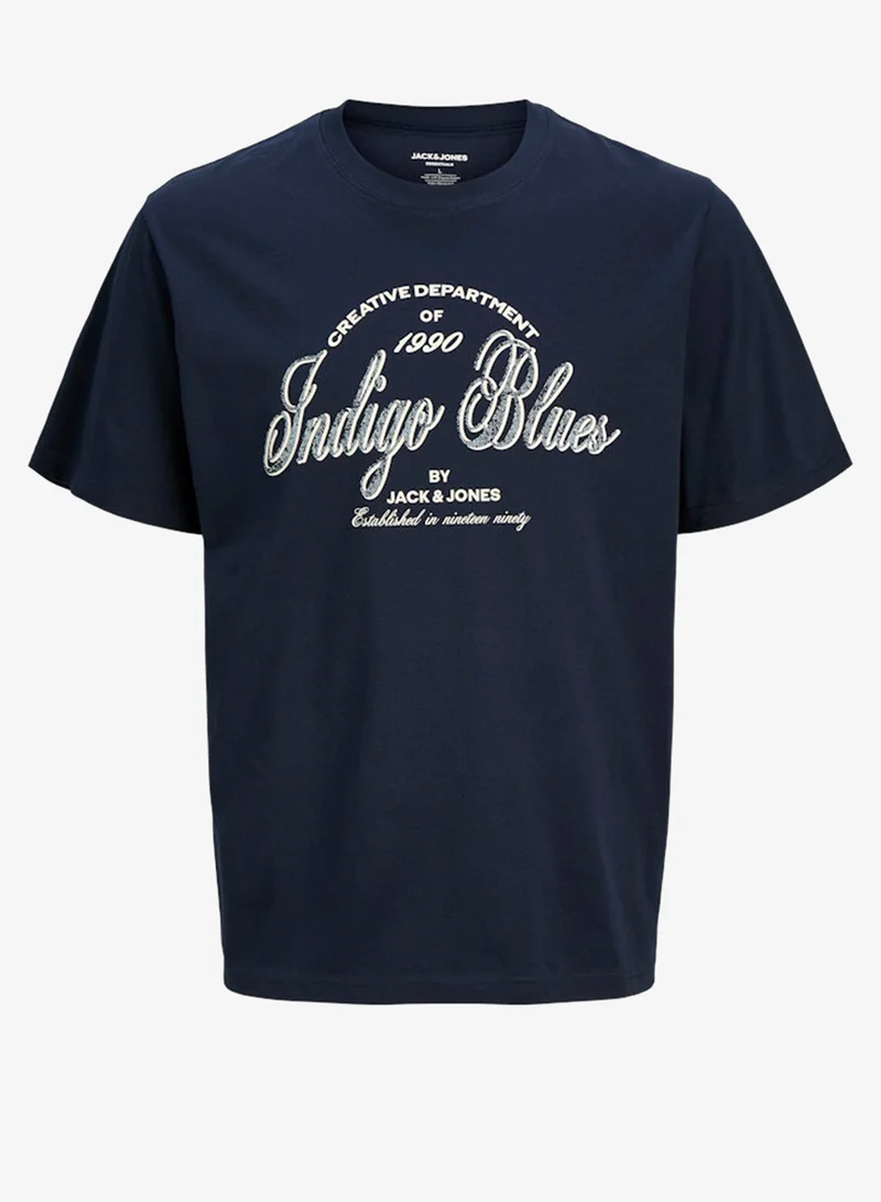 جاك وجونز جونيور تيشيرت برسومات للأطفال بياقة دائرية