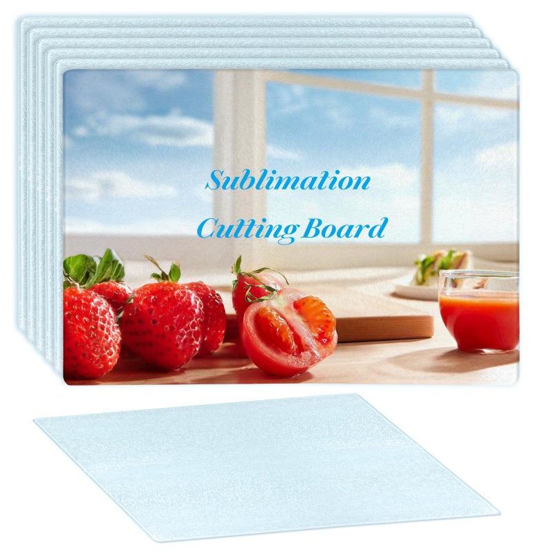 6 Pcs Sublimation Cutting Board Blanks Textured Tempered Glass Cutting Boards For Kitchen Anti Slip Chopping Board For Countertop Heat Press Machine Personalized Home Decoration