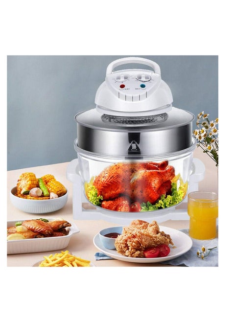 Glass Turbo Air Fryer Infrared Halogen Convection Oven Roaster Health 360° heating Multifunction Roaster Electric Cooker