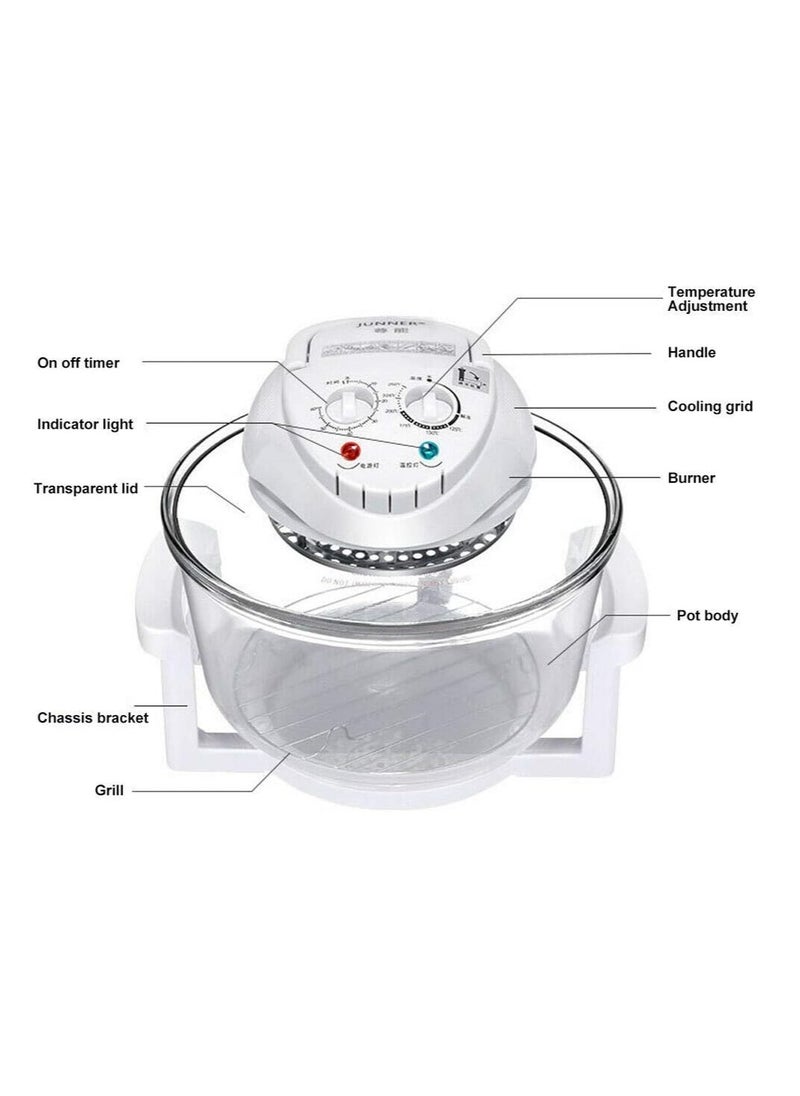 Generic - Glass Turbo Air Fryer Infrared Halogen Convection Oven Roaster Health 360° heating Multifunction Roaster Electric Cooker - Image 1
