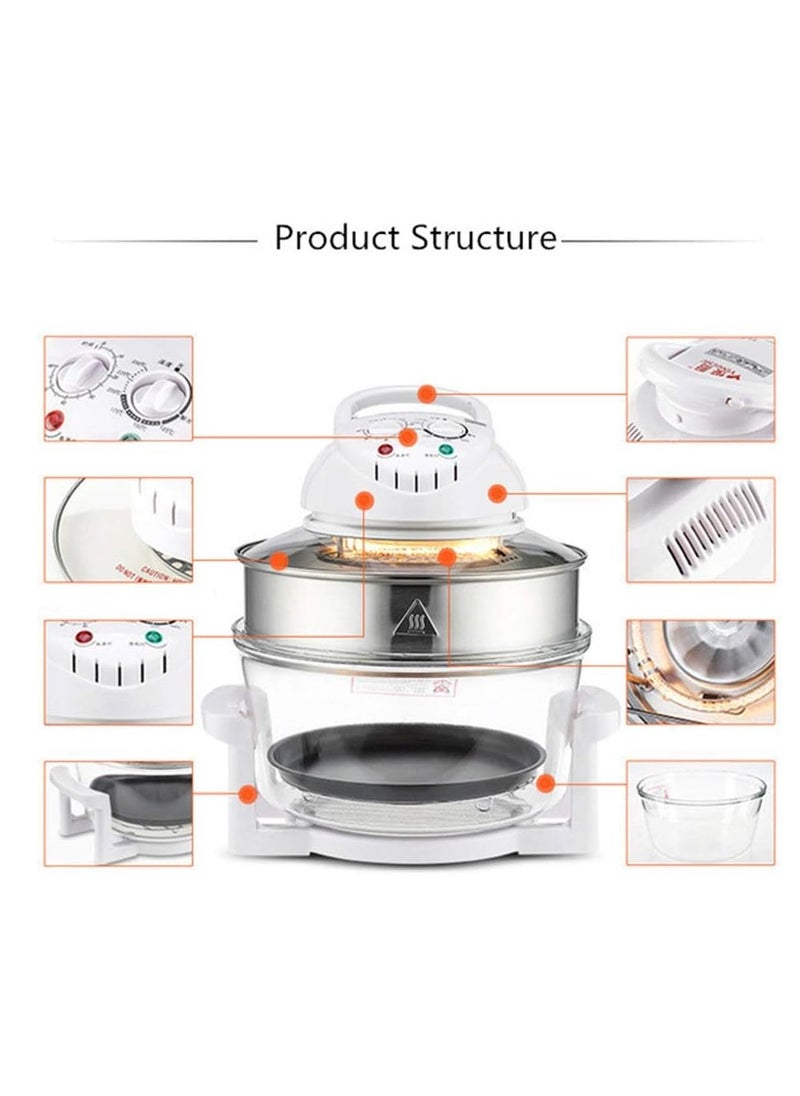 Generic - Glass Turbo Air Fryer Infrared Halogen Convection Oven Roaster Health 360° heating Multifunction Roaster Electric Cooker - Image 1