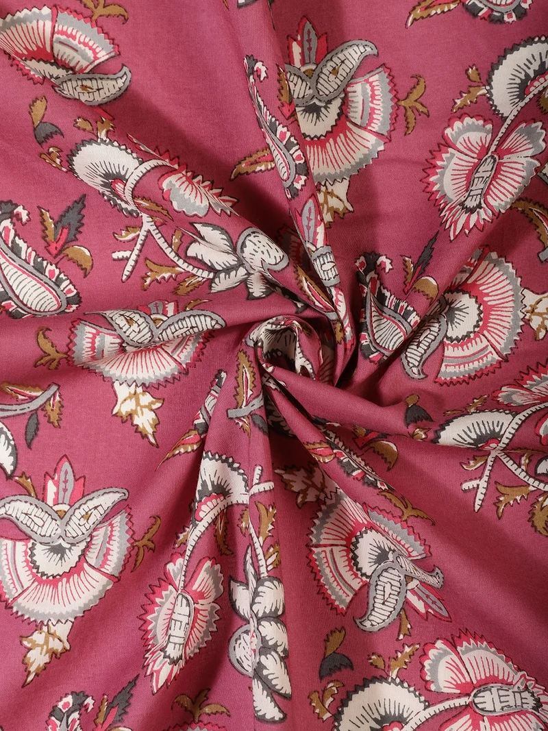 أيه كيه إس Mauve Pink Paisley Fabric One Meter