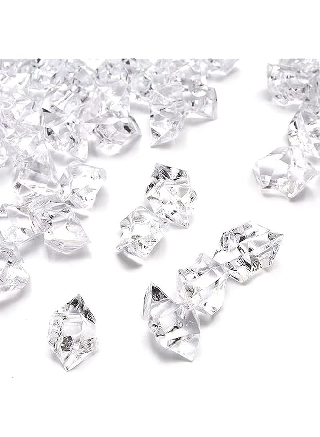 The Bros Fake Crystals, 150PCS(2.5Cups) Acrylic Gems Clear Ice Rocks Plastic Diamonds Vase Rocks Centerpiece for Vase Fillers Party Table Scatter Wedding Display - Image 1