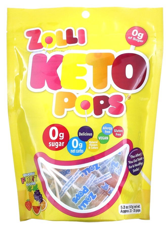 ZOLLIPOPS - Keto Pops Fruit 5.2 oz (147 g) - Image 1