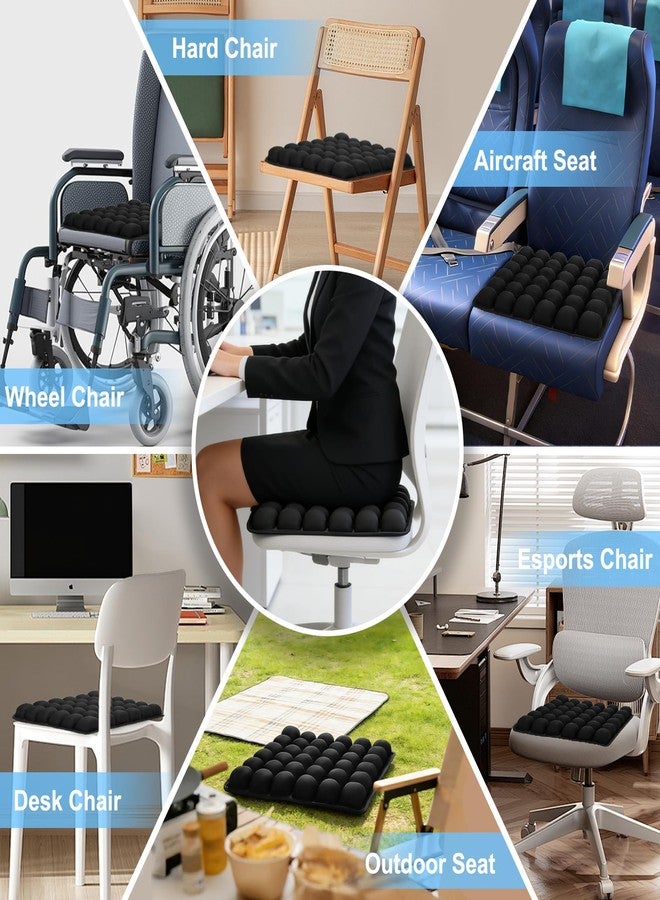 Kaflin Inflatable Seat Cushion with Built-in Pump - Airplane Seat Cushion for Long Flights, 17" x 17" Inflated Size for Pressure Relief, Fits Stadium Bleachers, Hard Wooden & Folding Chairs - Image 5