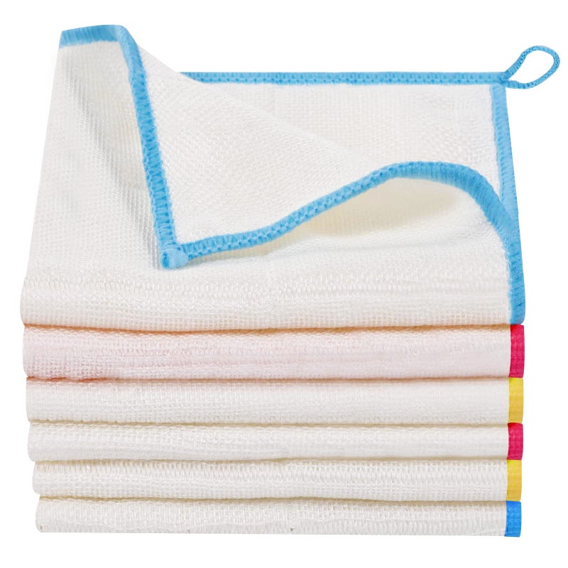 Lanjue 6 Pieces Dish Cloths 3 Colors Kitchen Cloth Reusable Dish Rags Tea Towels Dishcloths Housework Cleaning Cloths Dish Cloths for Washing Up