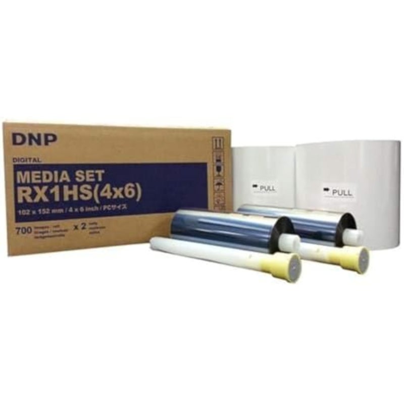 مجموعة وسائط الطابعة Ds Rx1 Hs مقاس 4x6 بوصة لوضع ملصقات البيع بالتجزئة، طبقة بوليستر، أبيض، مقاوم للماء ومقاوم للتلطخ - Image 1