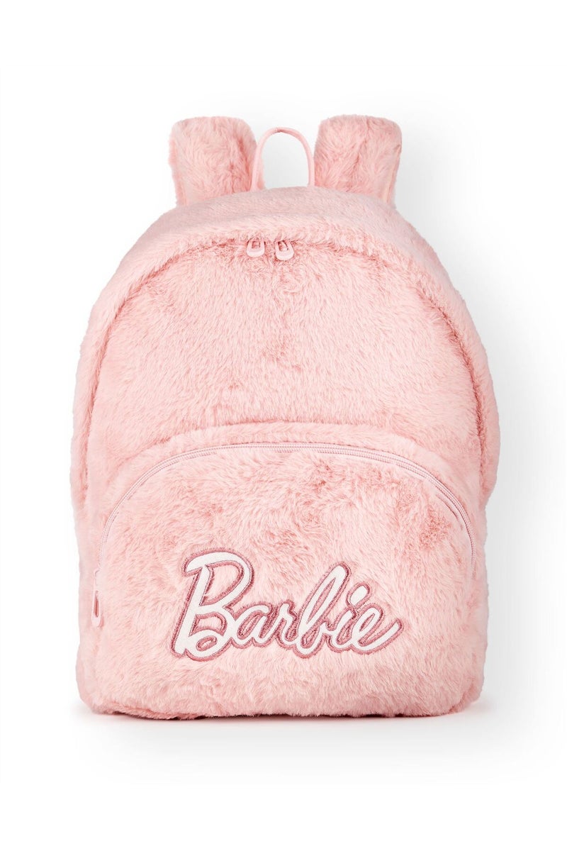 Bamboo Bark Barbie Girls Pink Furry Backpack / school bag - Image 2