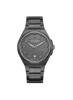 Lee Cooper ساعة لي كوبر للرجال، عرض تناظري وسوار معدني - LC08031.060، رمادي  - Image 1