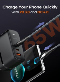 بيجانت بيجانت شاحن سريع 65 واط GaN PD USB-C ، محول حائط 3 منافذ USB PD3 QC3 توصيل الطاقة لأجهزة الكمبيوتر المحمولة ماك بوك ، ديل ، لينوفو ، أسوس ، متوافق مع iPhone 15/14/13/12/11 ، سامسونج ، هواوي ، ون بلس ، شاومي  - Image 4