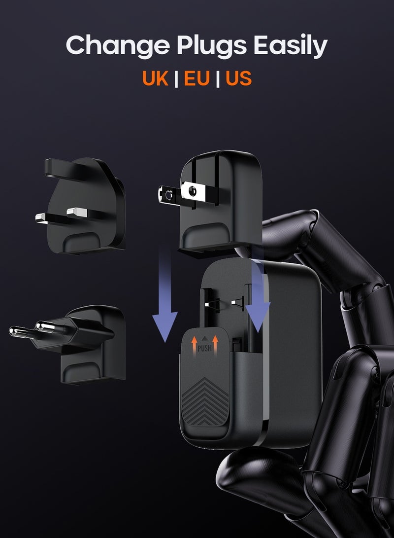 PEGANT 65W GaN PD USB-C Fast Charger, 3 USB Port Wall Adapter PD3 QC3 Power Delivery for Laptops MacBook, Dell, Lenovo, Asus, Compatible with iPhone 15/14/13/12/11, Samsung, Huawei, OnePlus, Xiaomi - Image 5