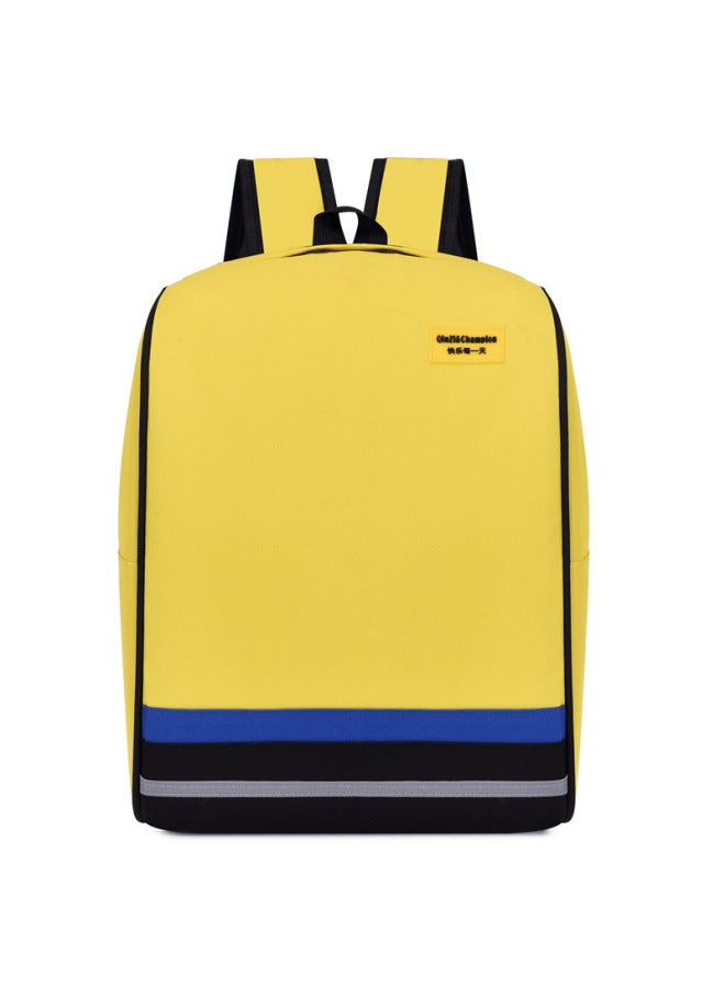 Primary School Student Schoolbag Customized Printing Backpack Junior High School Student Training Class Guidance Education Institution Printed Logo-Color:Yellow Large - Image 1