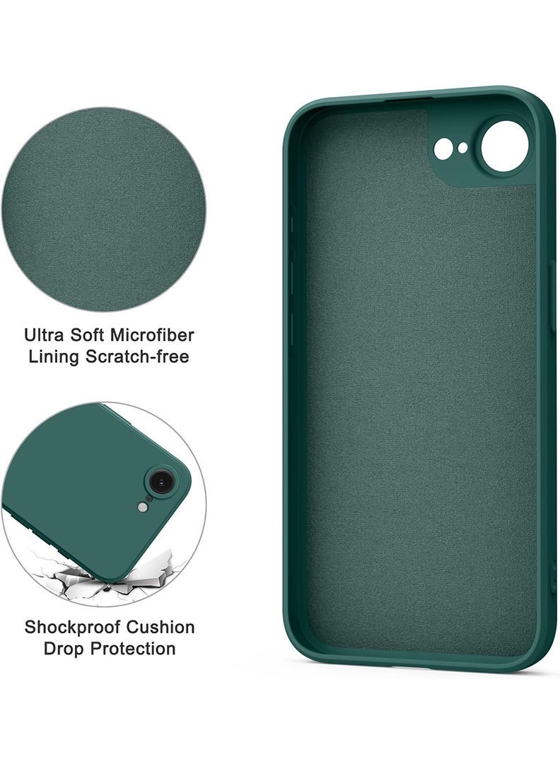 Case Up Compatible with Apple iPhone 17e / 16e 6.1 Inch Case, Soft & Premium Liquid Silicone [Anti-Scratch Microfiber Lining] Shockproof Protective Slim Phone Cover for iPhone 16e 2025, Green - Image 4