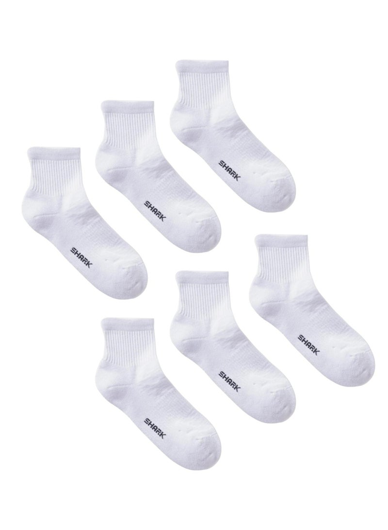 شارك باك يحتوي علي 6 قطع شراب هاي سوكت قطن ابيض - Image 1