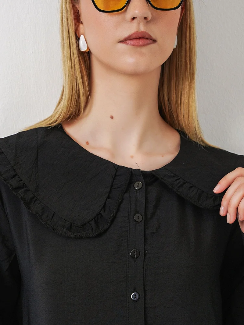 BIG DART BDART Maxi Dress with Baby Collar and Button Closure