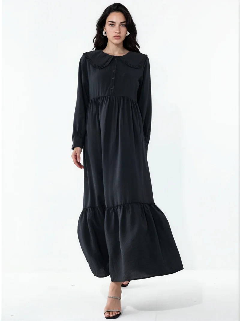 بيغ دارت BDART Maxi Dress with Baby Collar and Button Closure