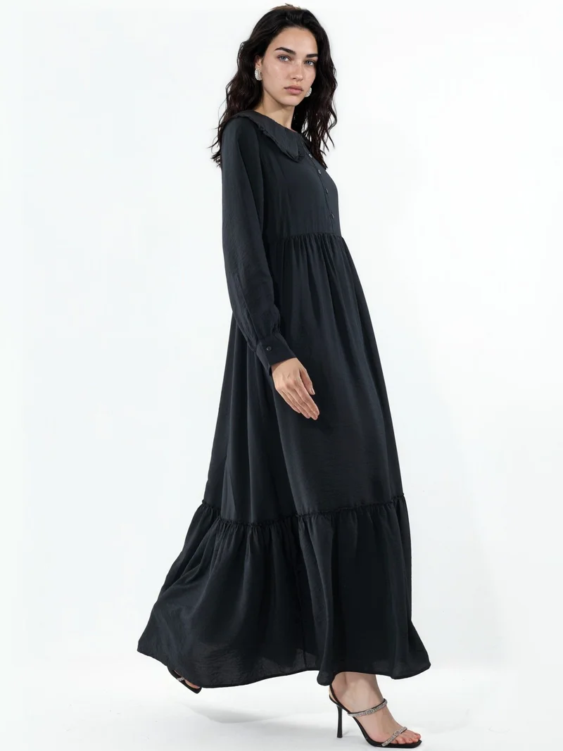 بيغ دارت BDART Maxi Dress with Baby Collar and Button Closure