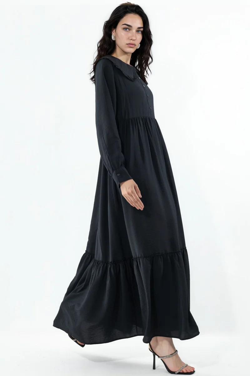 بيغ دارت BDART Maxi Dress with Baby Collar and Button Closure