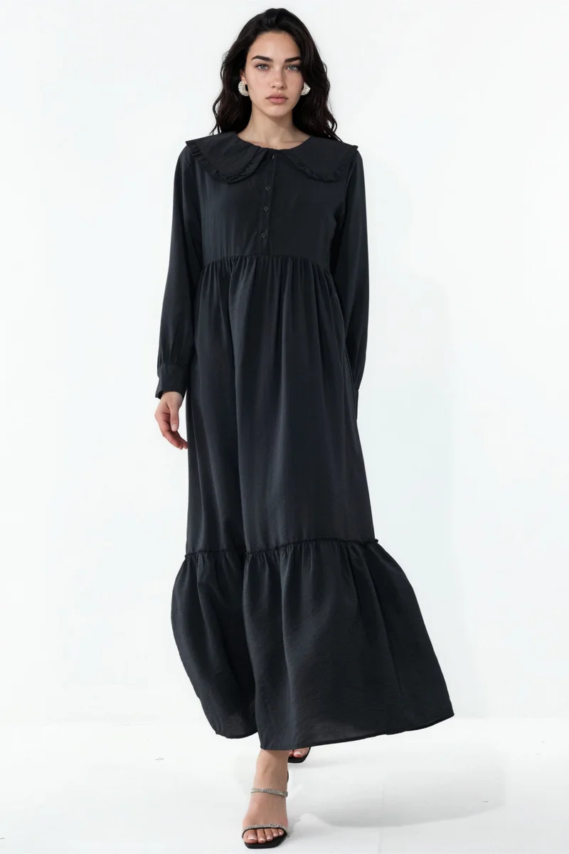 بيغ دارت BDART Maxi Dress with Baby Collar and Button Closure