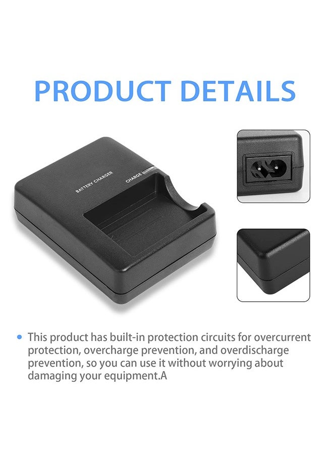 AZorb - LP-E5 LC-E5 LC-E5E Battery charger Compatible with Canon EOS Rebel: EOS 1000D, EOS 450D, EOS 500D, EOS F, EOS X2, EOS X3, EOS Rebel T1i, EOS Rebel XS, EOS Rebel Xsi Camera, black,with Power Supply Cord. - Image 1