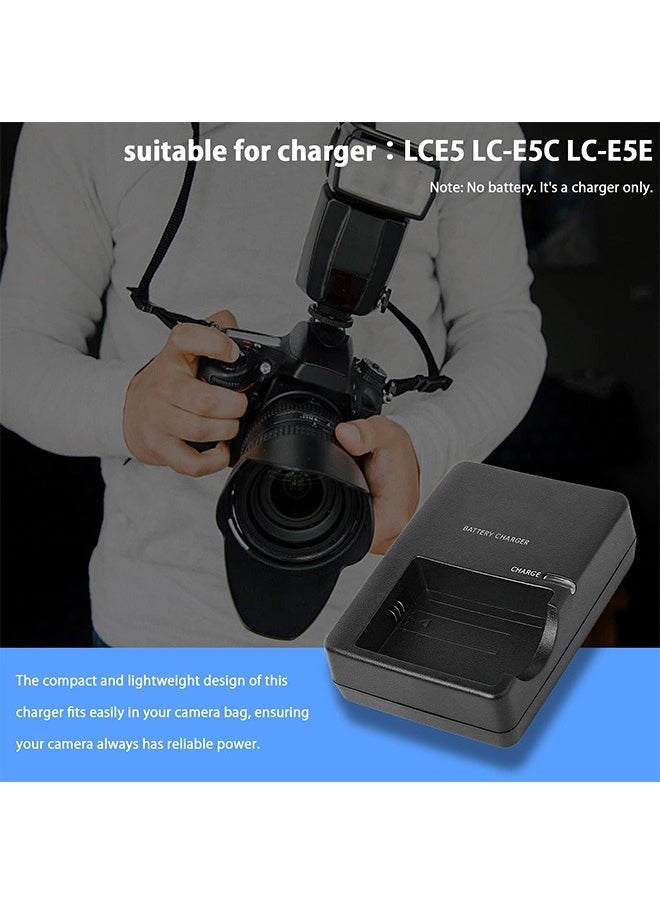 AZorb - LP-E5 LC-E5 LC-E5E Battery charger Compatible with Canon EOS Rebel: EOS 1000D, EOS 450D, EOS 500D, EOS F, EOS X2, EOS X3, EOS Rebel T1i, EOS Rebel XS, EOS Rebel Xsi Camera, black,with Power Supply Cord. - Image 1