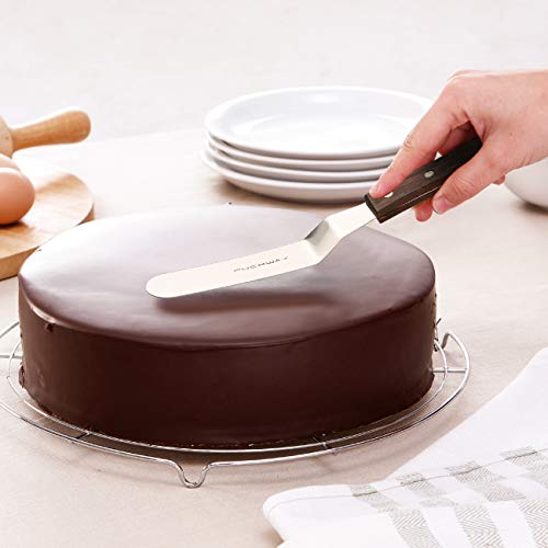 Puckway Offset Cake Icing Spatula Set of 4- Professional Stainless Steel Cake Decorating Frosting Spatulas, 4"-6"-8"-10" Flexible Resistant Blade, Wooden Handle For Easy Grip - Image 5
