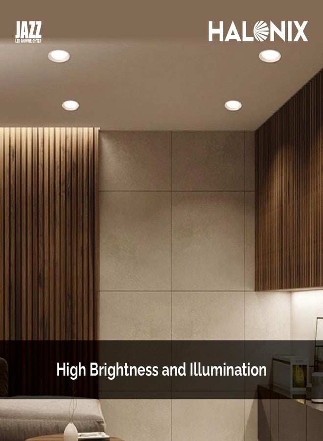 Halonix Jazz 6W Warm White Recessed downlighter | Cutout- 3 inch | Bright Recessed Ceiling Light | Led Downlighter with Surge Protection | Pack 4 - Image 3