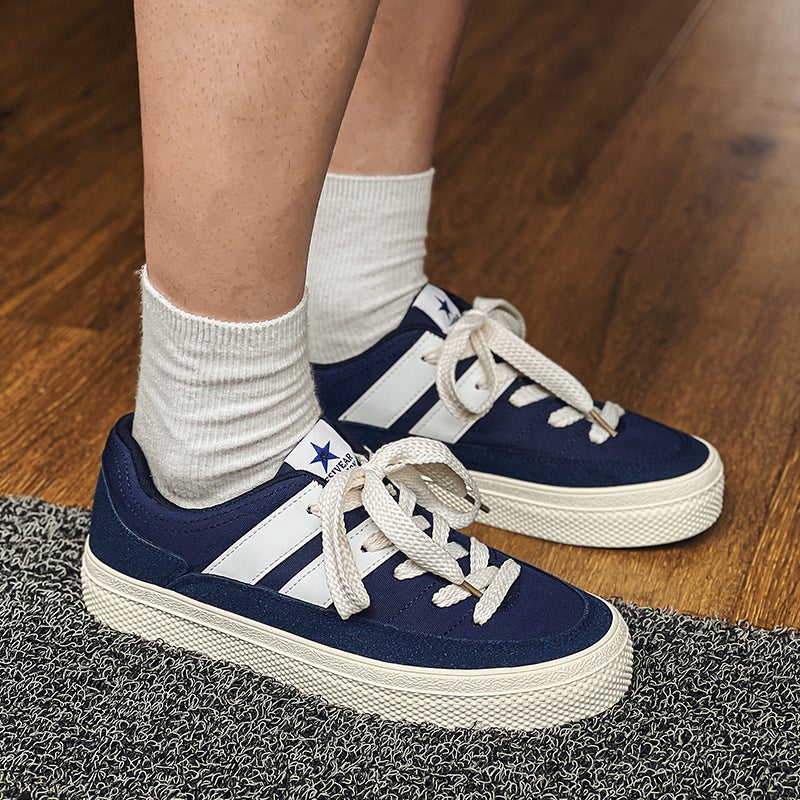 Autumn 2023 New Niche Trendy Brand Couple Casual Fashion Color Match Thick Bottom Shark Bread Shoes Boys Skateboard Shoes - Image 4
