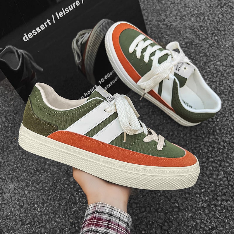 Autumn 2023 New Niche Trendy Brand Couple Casual Fashion Color Match Thick Bottom Shark Bread Shoes Boys Skateboard Shoes - Image 1