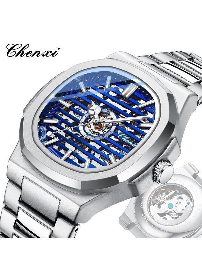 Chenxi Men’s Mechanical Wrist Watch with Luxury Modern Design, Water Resistant, Scratch-Resistant Glass, Full Stainless Steel with Elegant Box - Image 3