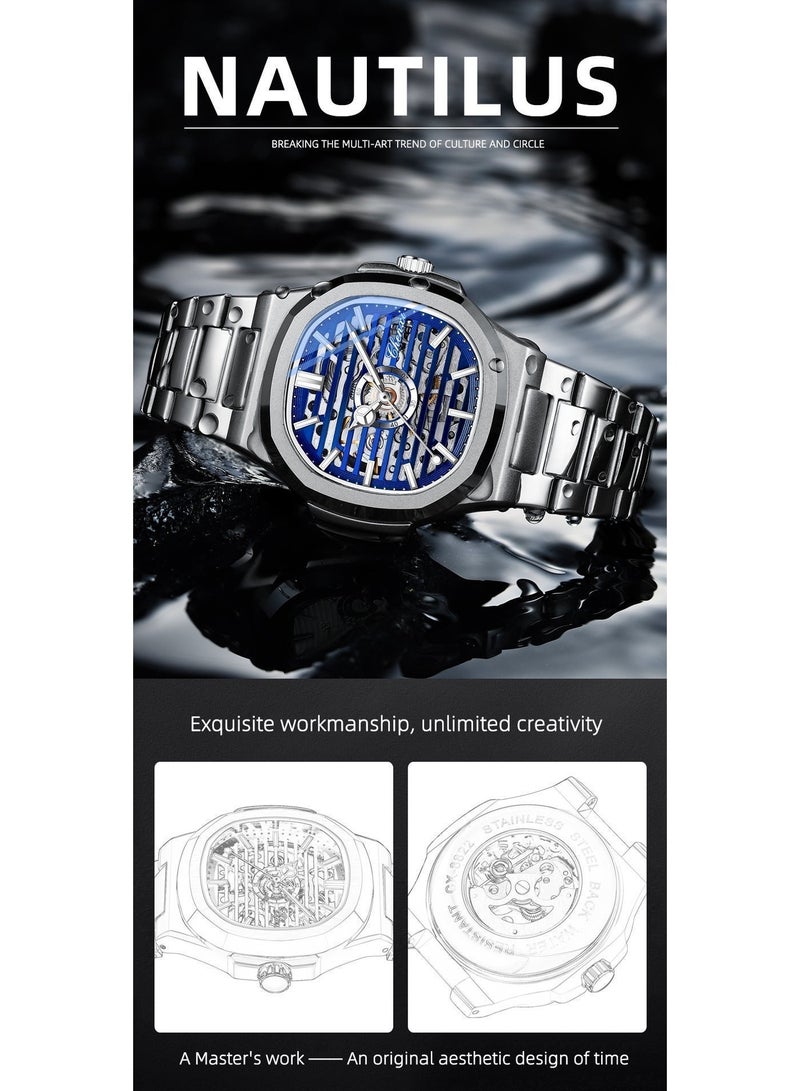 Chenxi Men’s Mechanical Wrist Watch with Luxury Modern Design, Water Resistant, Scratch-Resistant Glass, Full Stainless Steel with Elegant Box - Image 5