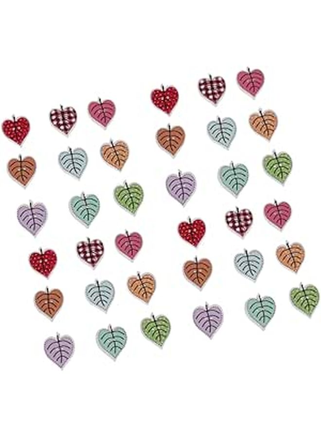 Wooden Buttons 50Pcs Leaf Pattern For Sewing Crafts Hats Shoes Accessories - Image 1