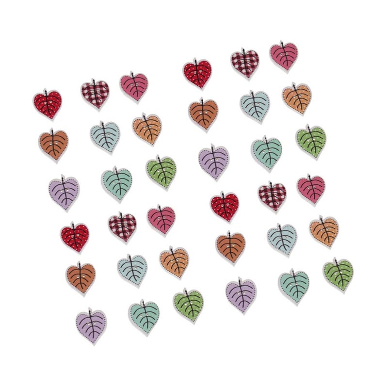 Wooden Buttons 50Pcs Leaf Pattern For Sewing Crafts Hats Shoes Accessories - Image 2