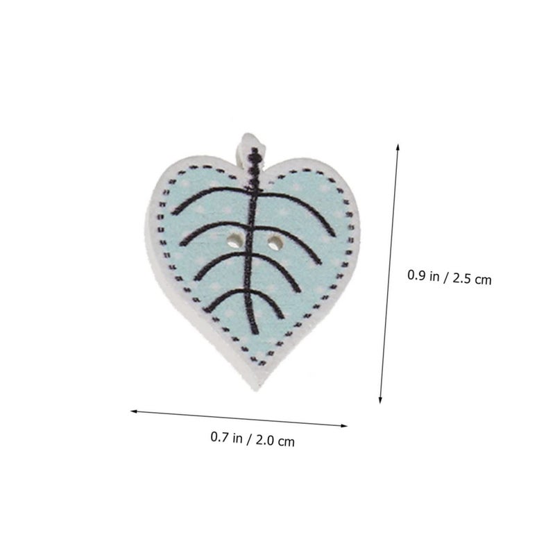 Wooden Buttons 50Pcs Leaf Pattern For Sewing Crafts Hats Shoes Accessories - Image 4