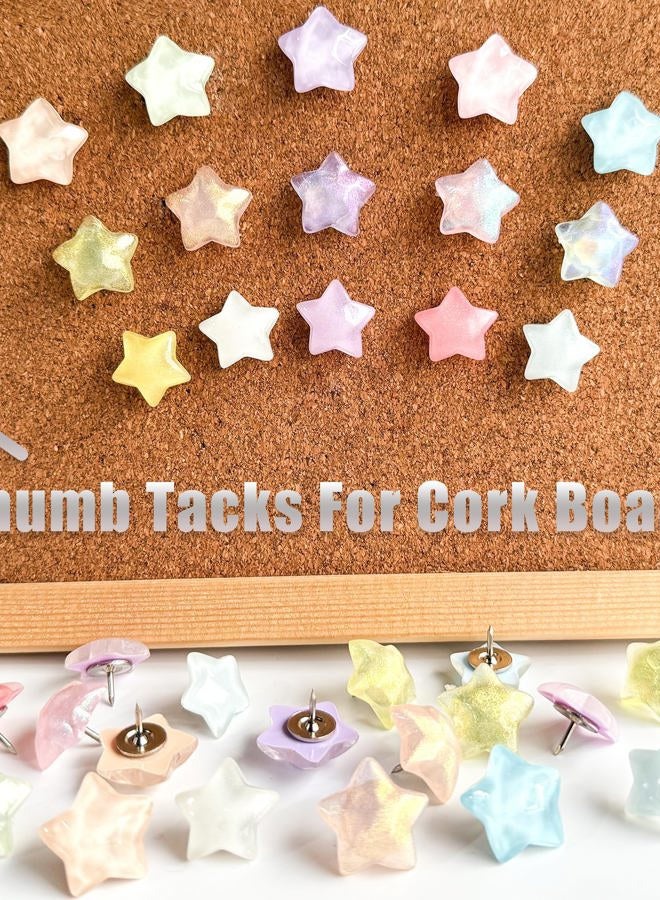 KEYDUACU Decorative Thumb Tacks, Push Pins and Tacks for Bulletin Board,25Pcs Star-Shaped Thumbtacks, Ideal Desk Accessories for Office, Home and School (Water Ripple Star) - Image 3