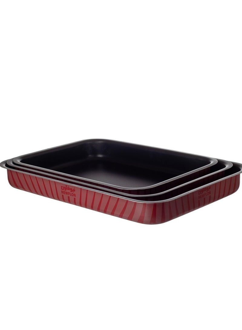Newfloon Newflon 3-piece rectangular oven tray set for multi-use - Image 1