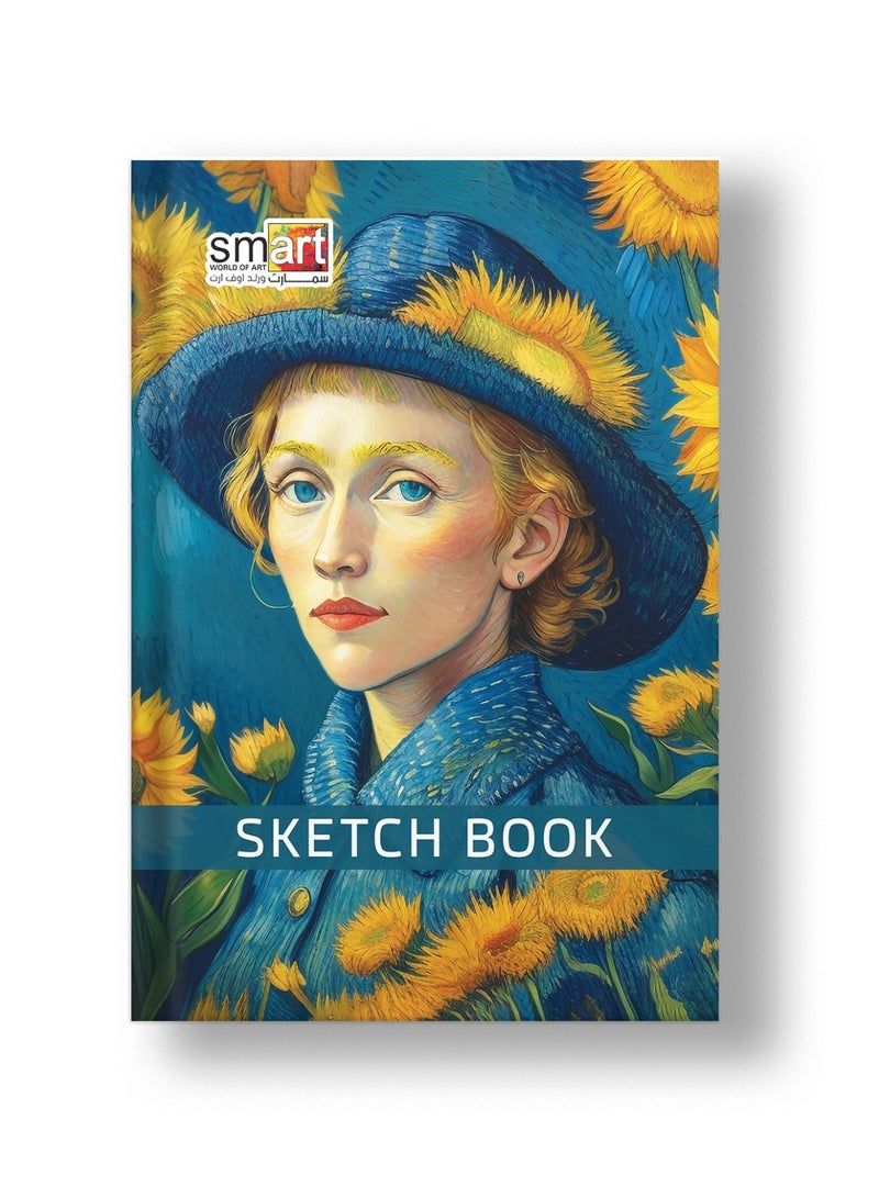 Smart Vincent Van Gogh High Quality Sketchbook 40 Light cream Sheets Size 24x16.50cm 95gm For Drawing, Art - Multi Color - By Smart  - Image 1