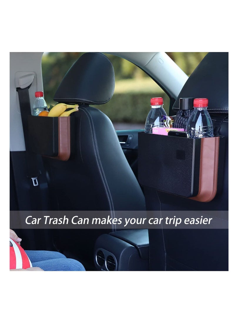 Y&D - Hanging Waterproof car Trash can, Foldable Back Seat Car Bin Organizer, Portable Automotive Garbage Cans Mini Container for Front Accessories(White) - Image 1