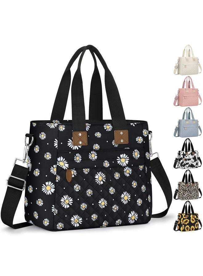Capolo Insulated Lunch Box for Women & Men - Large Thermal Lunch Bag Women with Removable Shoulder Strap, Reusable Lunch Cooler Tote Bags Purse for Adults Work, Picnic, Hiking, Beach, Travel, MediumDaisy - Image 1