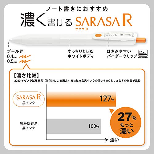 Zebra Pen Zebra Sarasa R B-JJS29-R1-BL Gel Ballpoint Pen, 0.02 inches (0.4 mm), Blue, 10 Pieces - Image 5