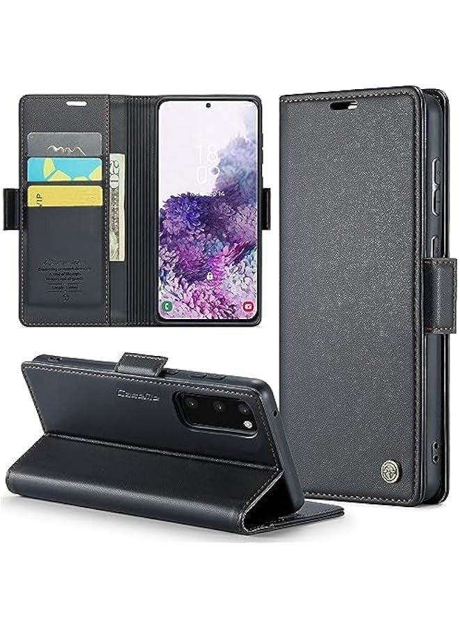 حافظة جلدية قابلة للطي لهاتف سامسونج جالاكسي S20 5G بحجم 6.2 بوصة - أسود - Image 1