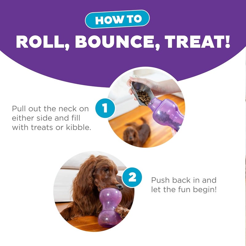 اوتورد هاوند تصميم بسيط متعدد الألوان لع��ة الكلب المتينة "Outward Hound Double Snoop" التفاعلية المحشوة بالمكافآت، لعبة مكافآت الكلاب، أرجوانية يوفر على المشتري - Image 4