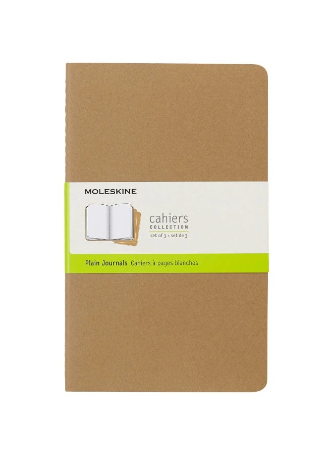 MOLESKINE Cahier Journal Large Size Plain Pages Kraft Brown Cover 64 Pages - Image 1
