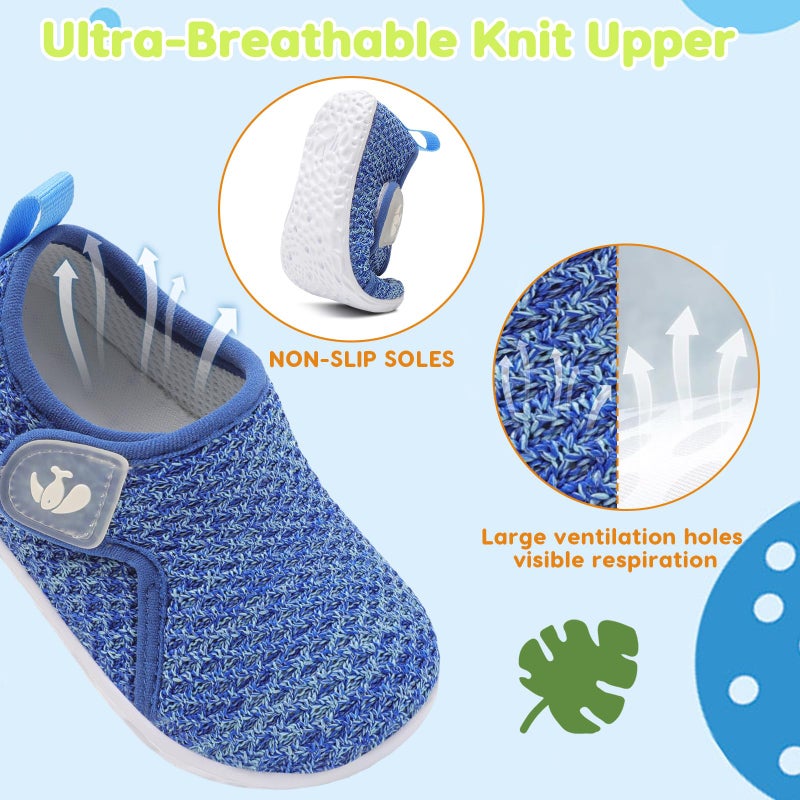 FEETCITY Baby Sneakers Boys Girls Slip On Shoes Infant First Walking Shoes Baby Barefoot Shoe Blue - Image 4