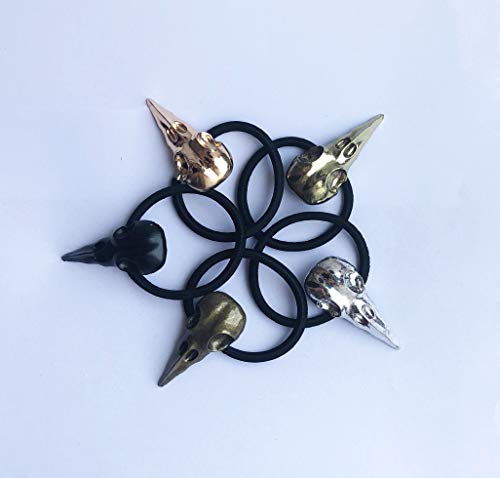 Carykon 10PCS Women Hair Tie Alloy Crow Skull Elastic Ponytail Holders, Mixed Colors - Image 4