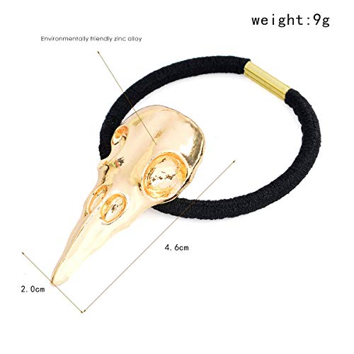 Carykon 10PCS Women Hair Tie Alloy Crow Skull Elastic Ponytail Holders, Mixed Colors - Image 2