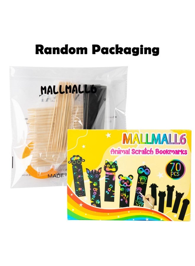 MALLMALL6 70Pcs Animal Scratch Bookmarks Scratch DIY Hang Tags Party Favors Theme Birthday Party Classroom School Supplies Decorations Crafts Kit for Kids - Image 5